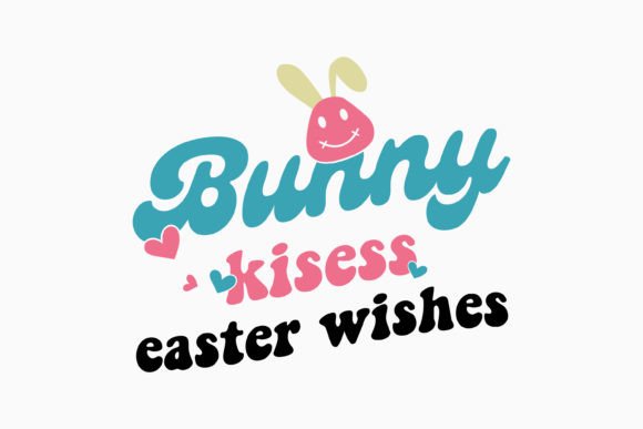 Bunny Kisess Retro Easter Quotes Svg: Perfect for Graphics and Crafts
