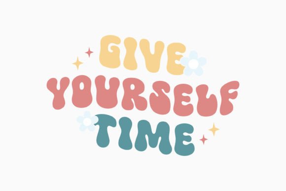 Give Yourself Time: A Retro Mental Health Graphics Asset