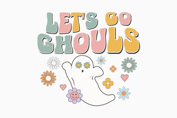 Halloween Let's Go Ghouls Retro: A Versatile Graphics Asset for Crafts
