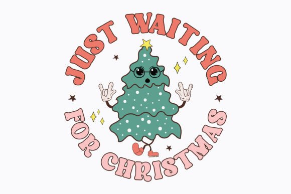 Just Waiting for Christmas Retro Svg: A Graphics Asset for Crafts