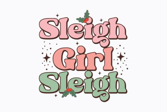 Retro Christmas Embroidery: Sleigh Girl Sleigh