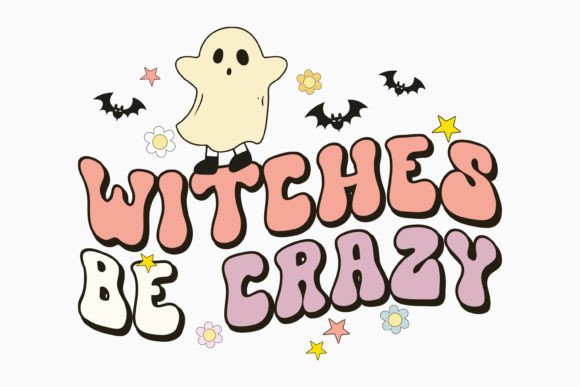 Witches Be Crazy Halloween Retro SVG: A Crafts Graphics Gem